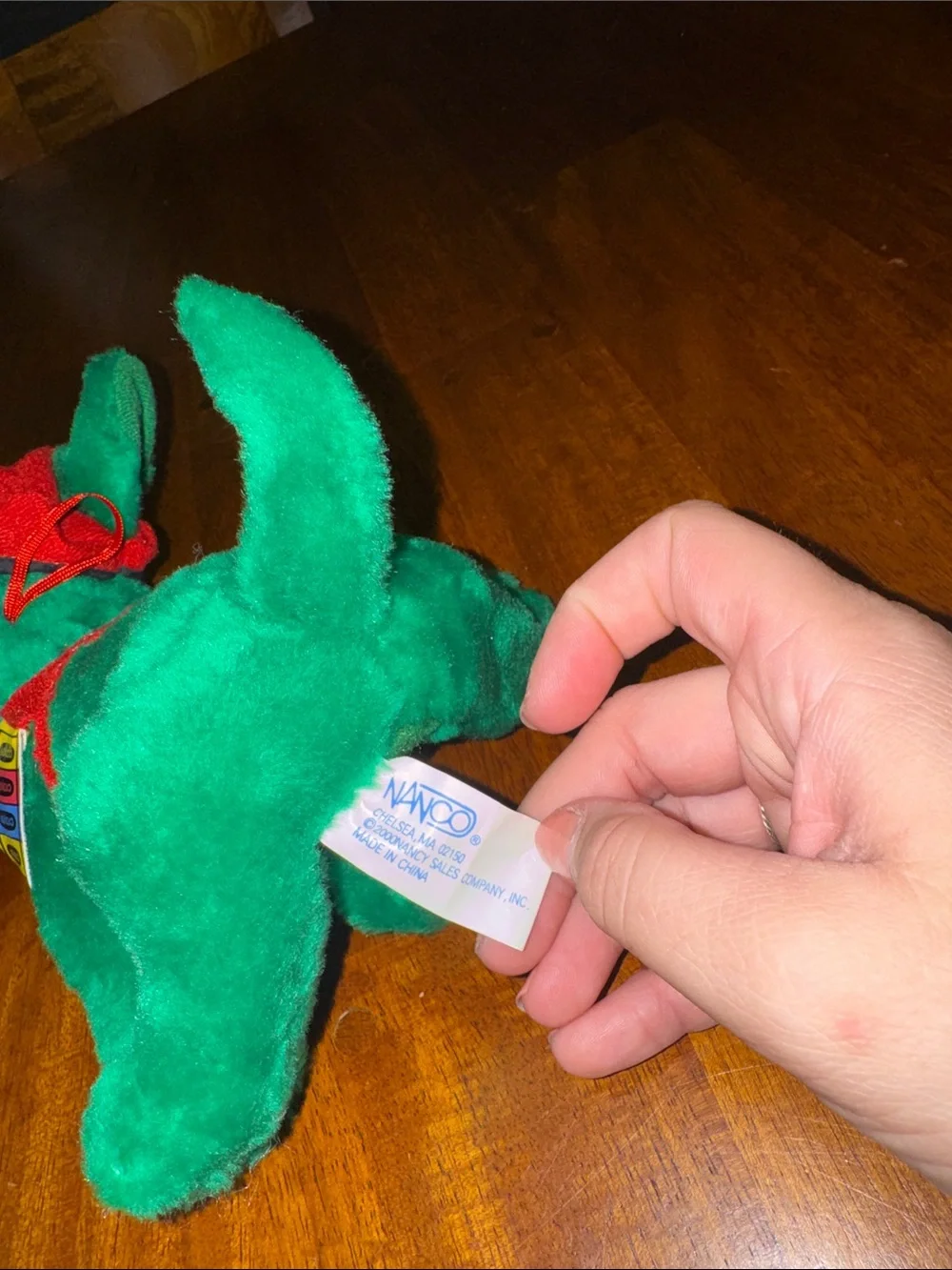 Nanco 2000 Chihuahua Green Dog Plush Red Beret, Crayon Vest